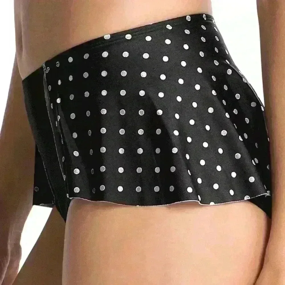Spanx Firty Skirted Swim Bottom ~ Black ~ 8 ~ NWT in poly bag!